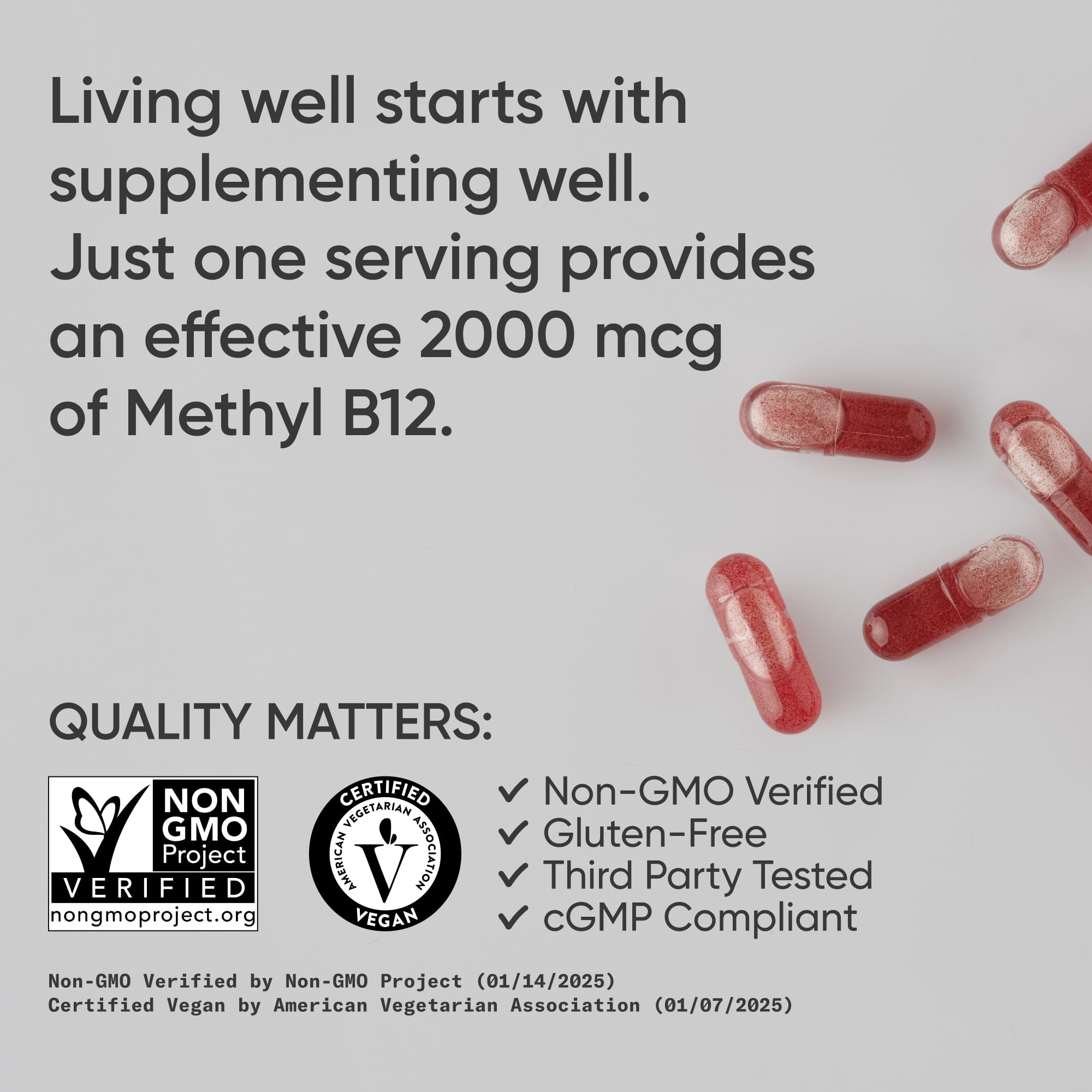 Sports Research B12 seal communicates Non-GMO Project Verified quality.
