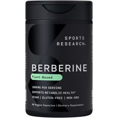 Sports Research Berberina: botella visible para apoyo metabólico diario.
