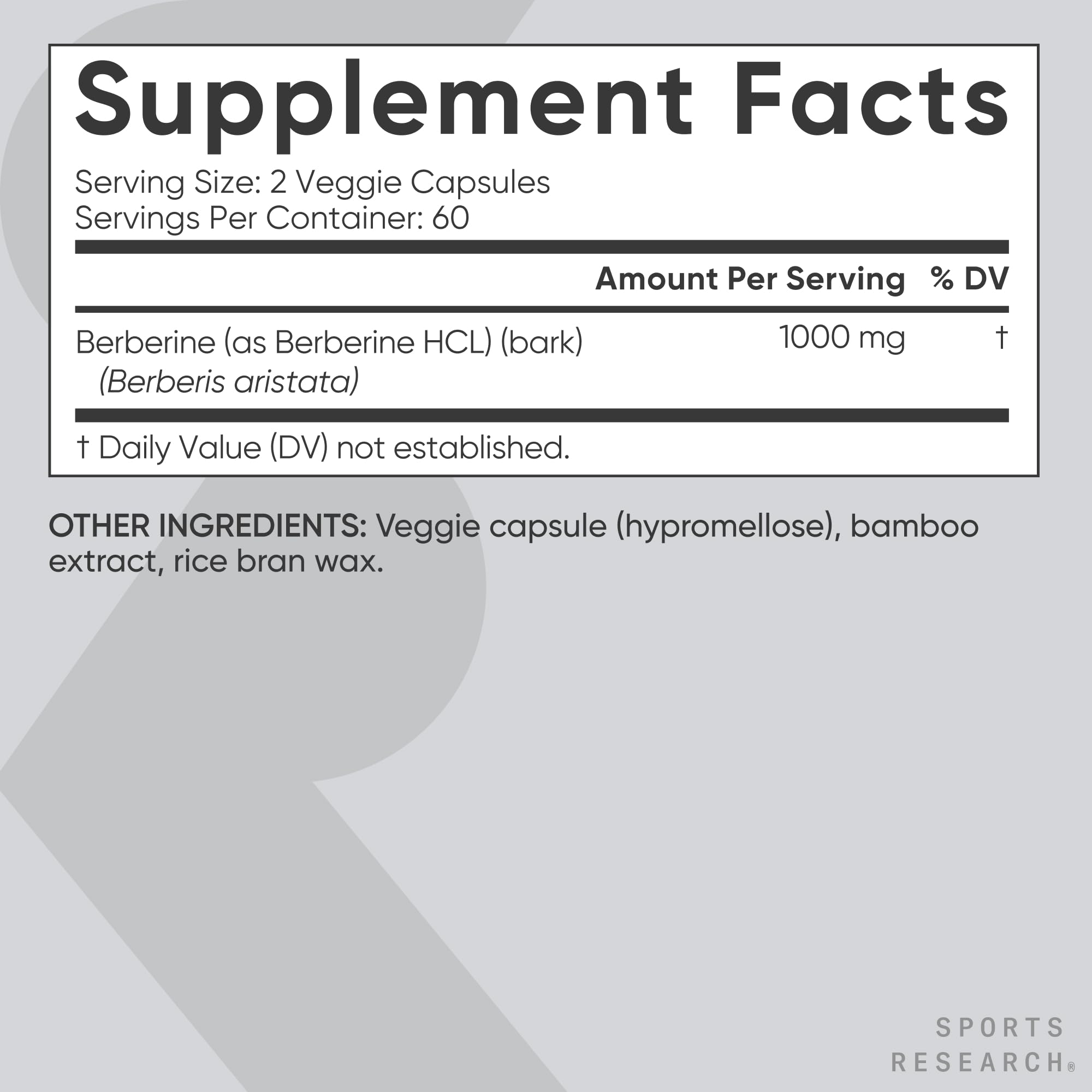 Sports Research Berberine bottle on pantry shelf supports daily wellness.