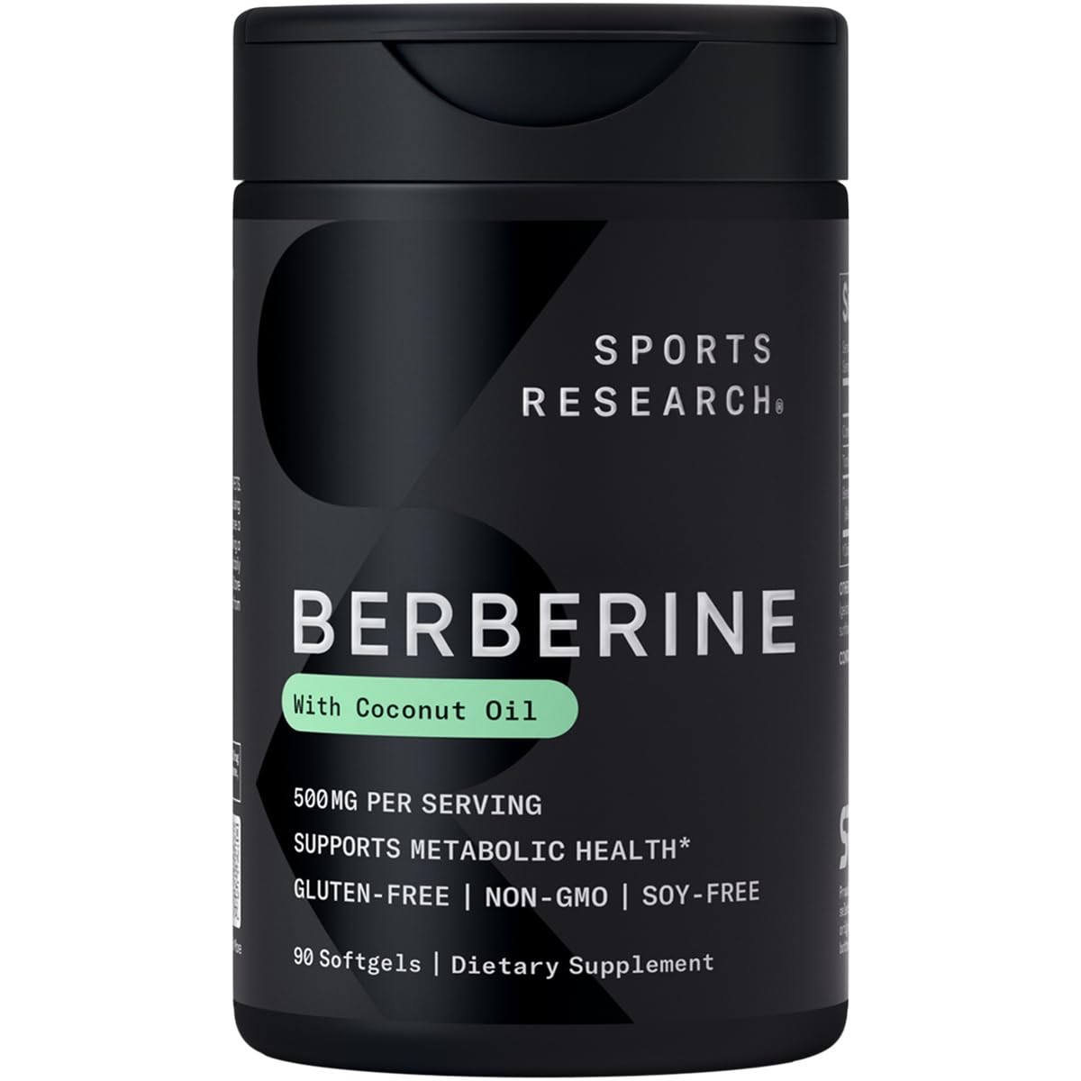 Sports Research Berberine softgels with coconut oil bottle for daily wellness support