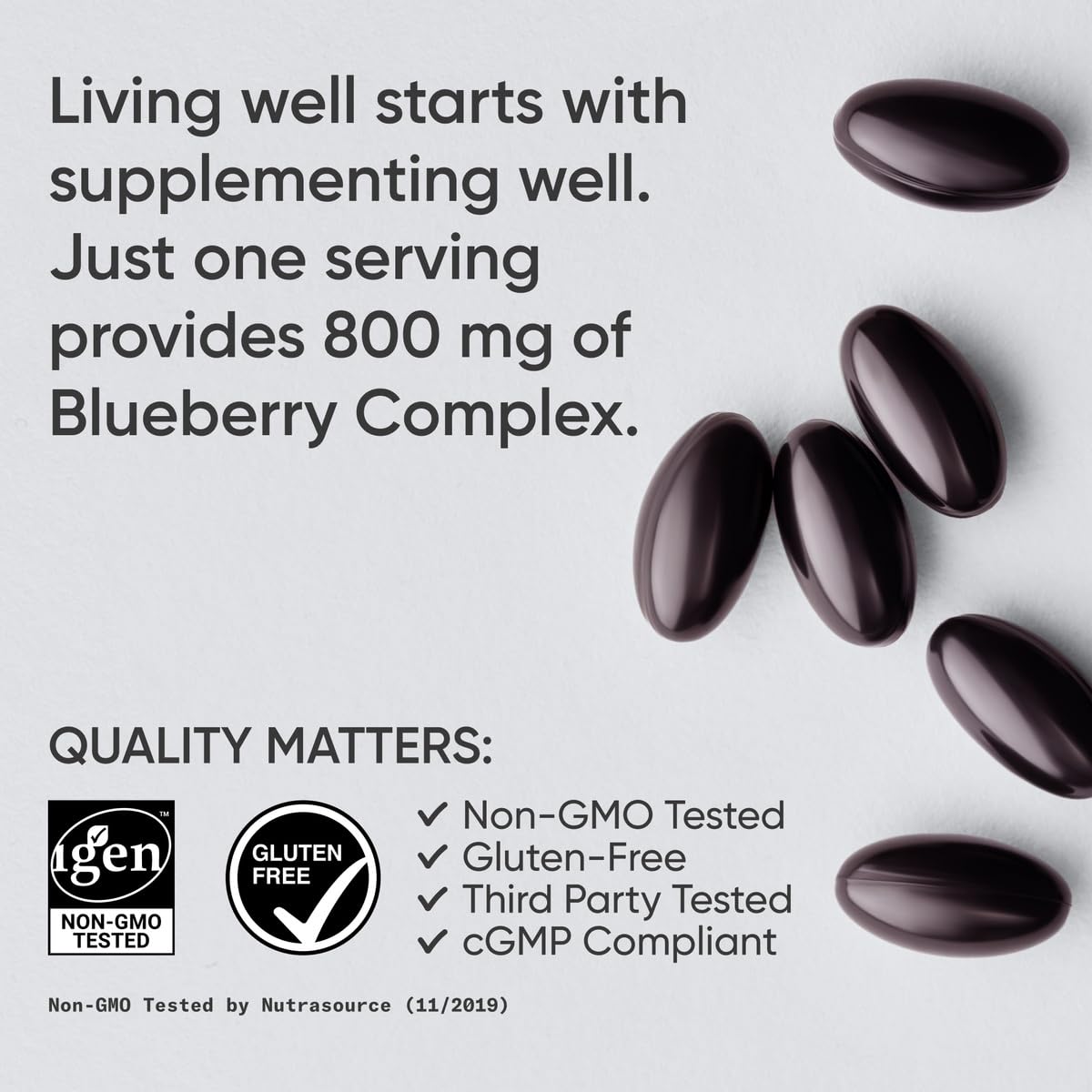Sports Research Blueberry Capsules packaging shows organic EVOO for enhanced whole-ingredient delivery.