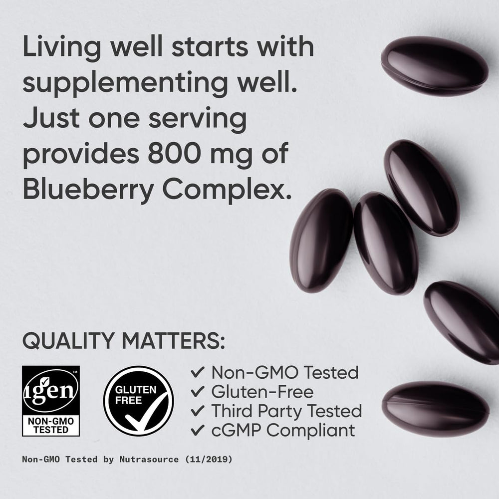 Sports Research Blueberry Capsules packaging shows organic EVOO for enhanced whole-ingredient delivery.