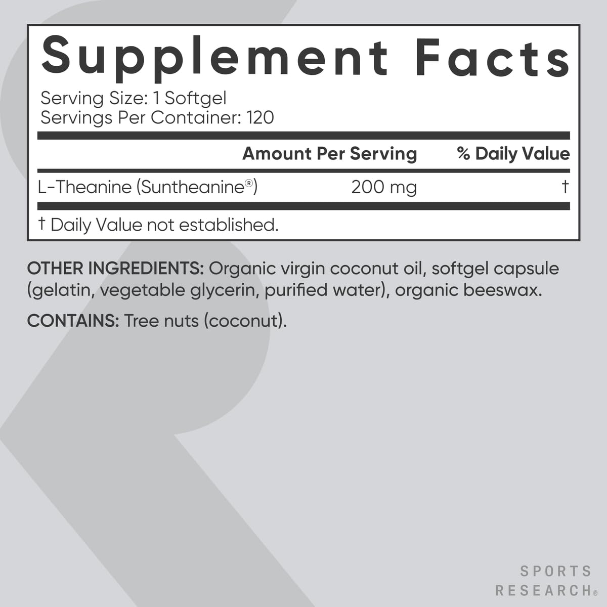 Sports Research bottle front view shows convenient once-daily capsules.