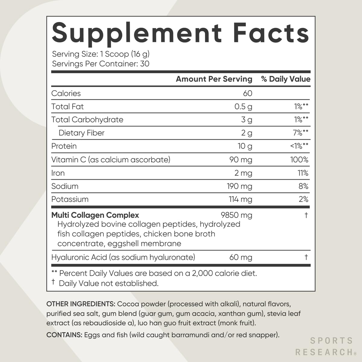 Sports Research chocolate collagen in a smoothie adds protein and texture