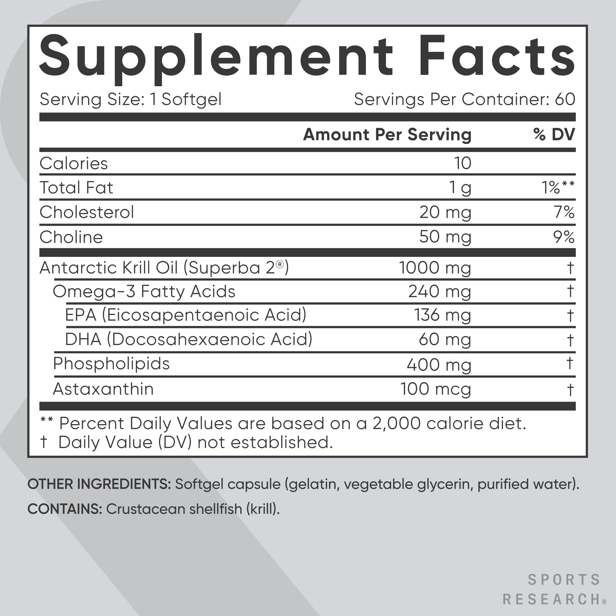 Sports Research choline-rich krill oil image suggesting cognitive and energy-support potential.