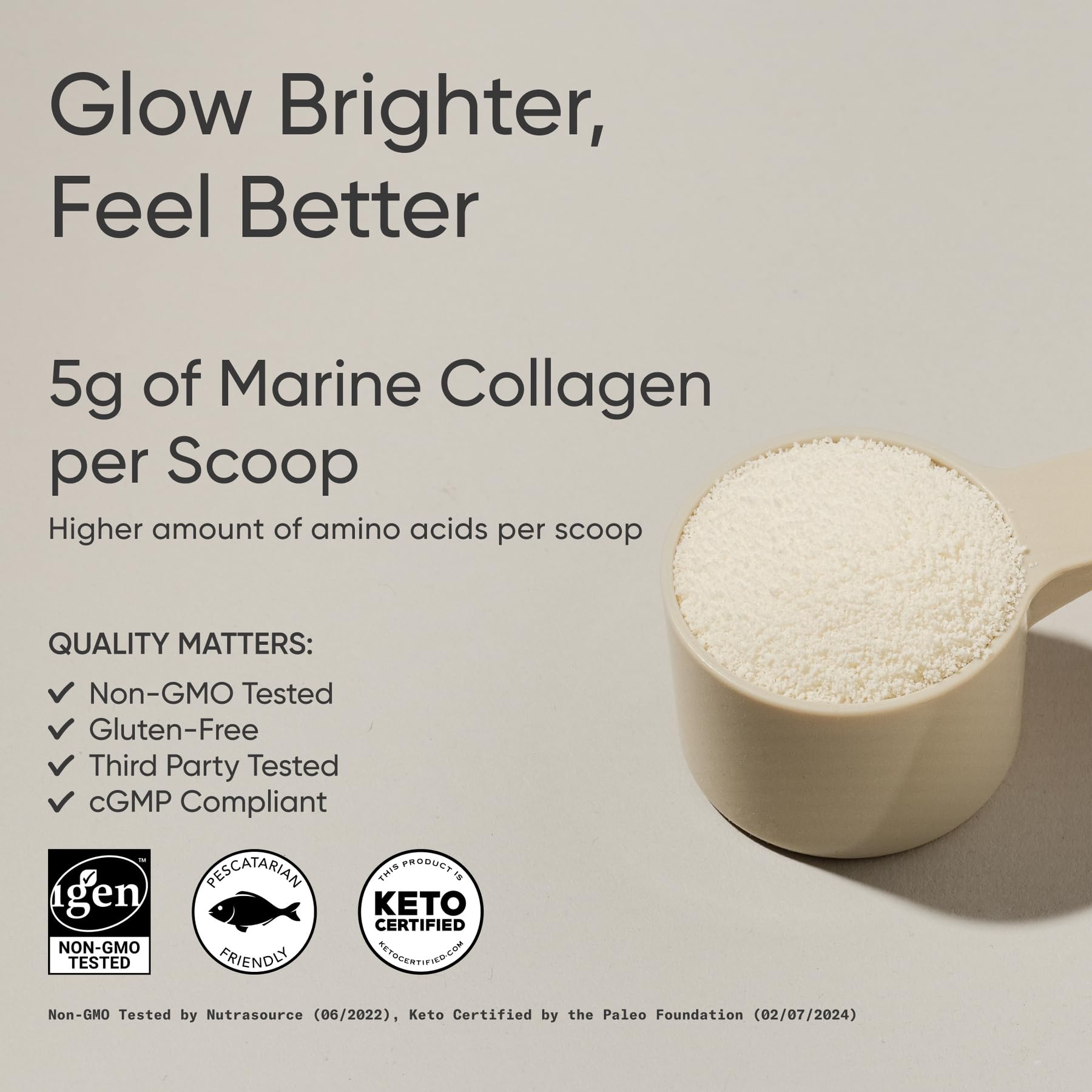 Ingredients panel of Sports Research Collagen Beauty Complex showing marine collagen peptides and vitamin C