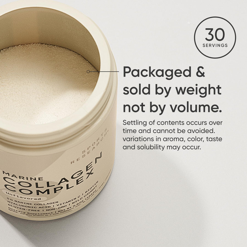 Keto and pescatarian certifications displayed on Sports Research Collagen Beauty Complex
