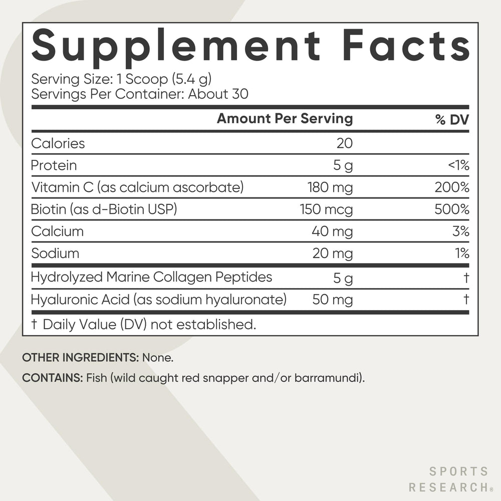 Unflavored Sports Research Collagen Beauty Complex powder blending into smoothie