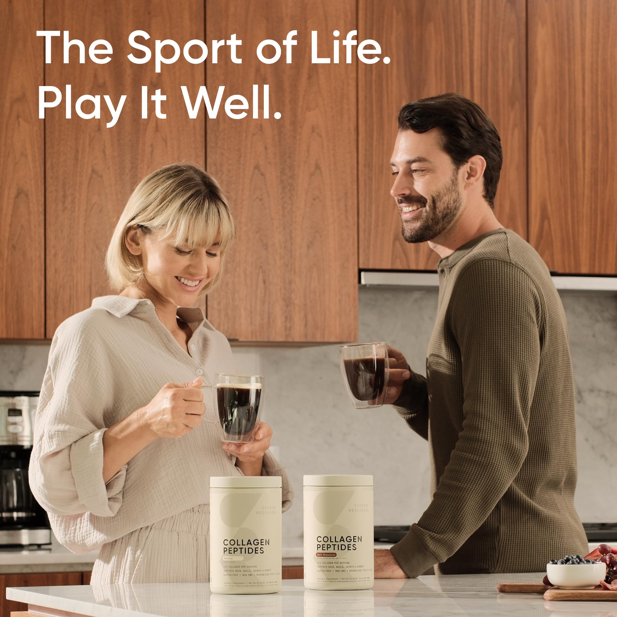Sports Research Collagen Peptides disperse easily in water without clumping.