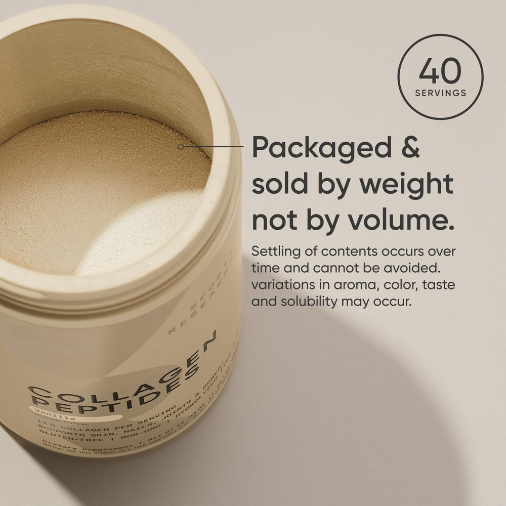 Sports Research Collagen Peptides nutrition label showing 11g protein.