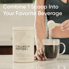 Sports Research Collagen Peptides powder dissolves in water for quick nutrition.