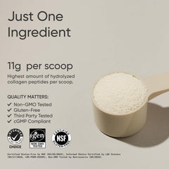 Sports Research Collagen Peptides scoop on countertop for easy mixing in drinks.