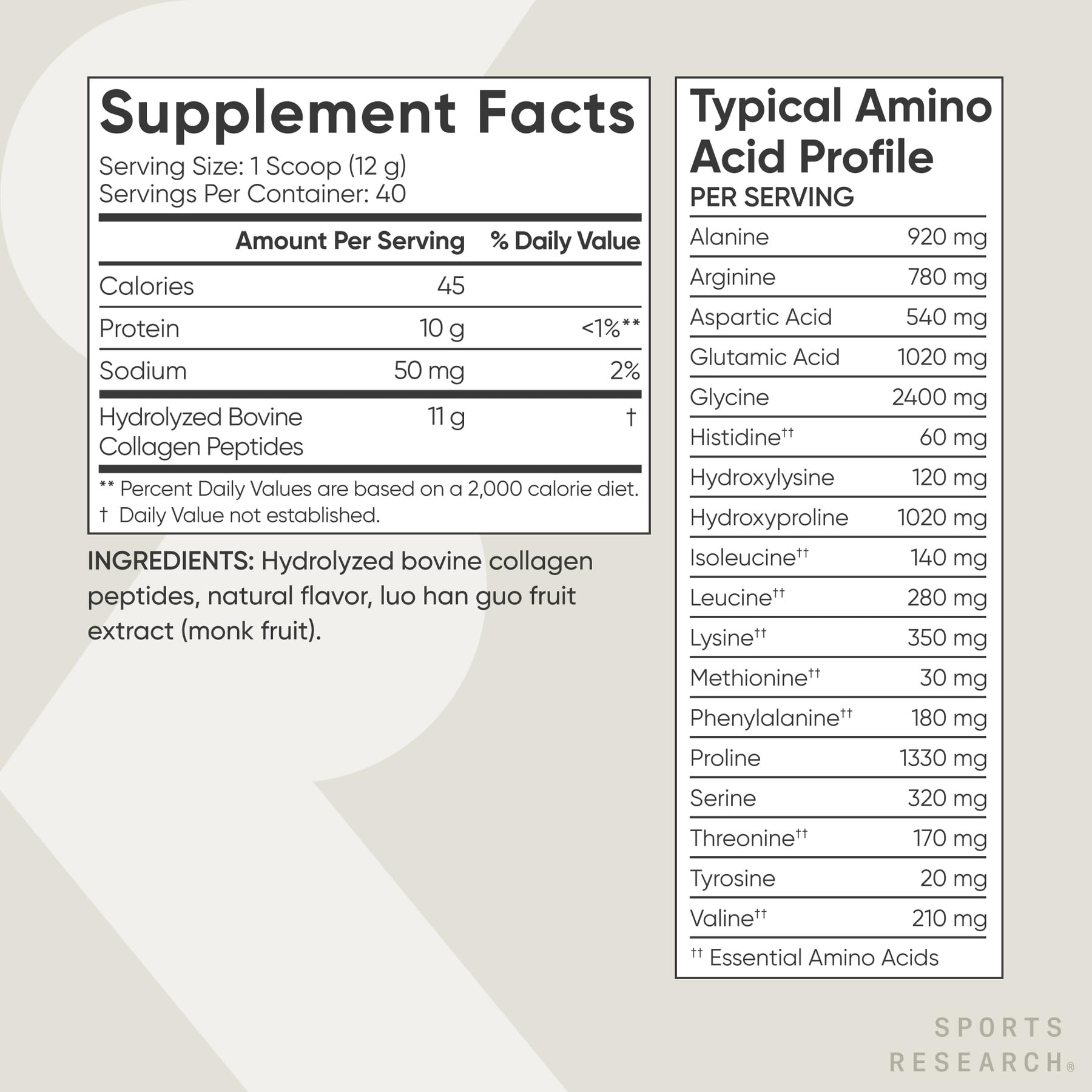 Sports Research Collagen Peptides smoothie pour showing creamy texture.