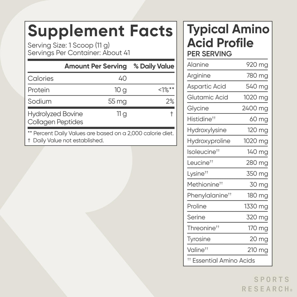 Sports Research Collagen Peptides shaken into smoothie for skin and joint care.
