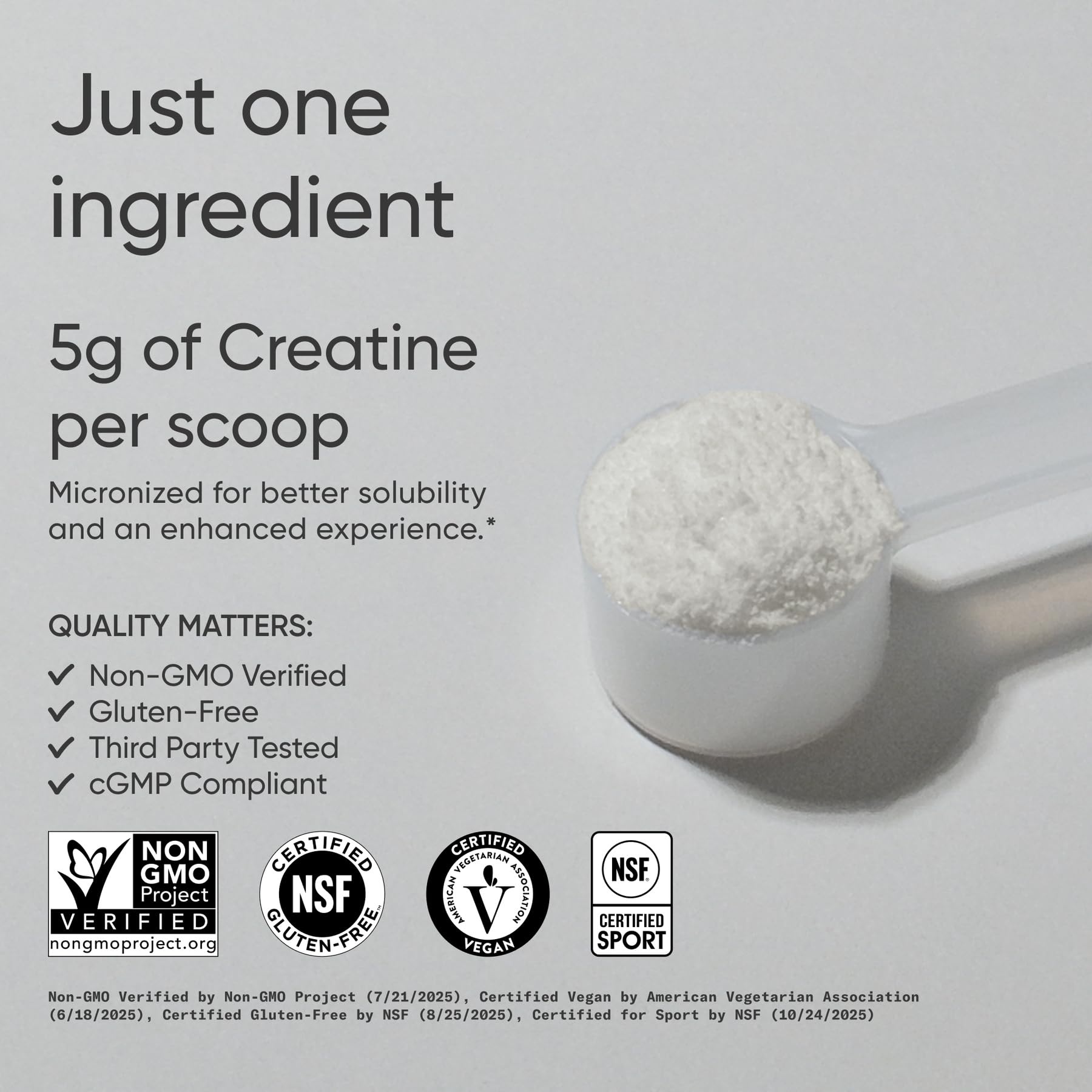 Creapure purity label on Sports Research jar signals high-quality creatine monohydrate.