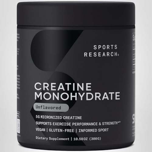 Sports Research Creatina Monohidrato: garantía de calidad y pruebas deportivas para confianza.
