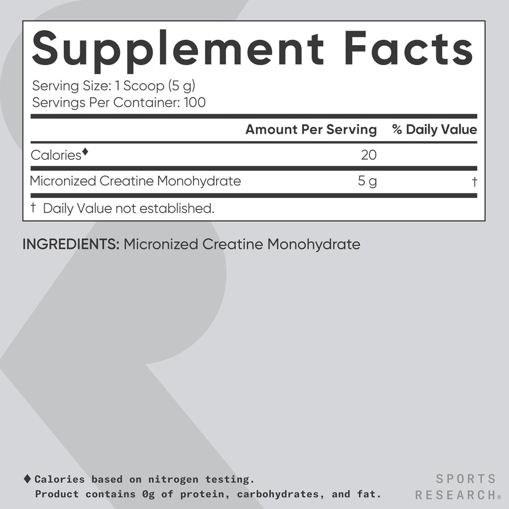 Sports Research creatine monohydrate powder pouring into water shows no clumps