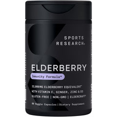 Sports Research Daily Immune Elderberry bottle for seasonal immune support