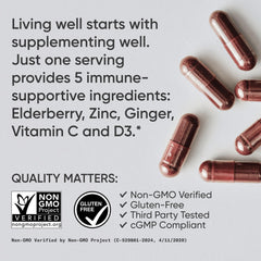 Sports Research Daily Immune Elderberry label closeup highlights premium ingredients