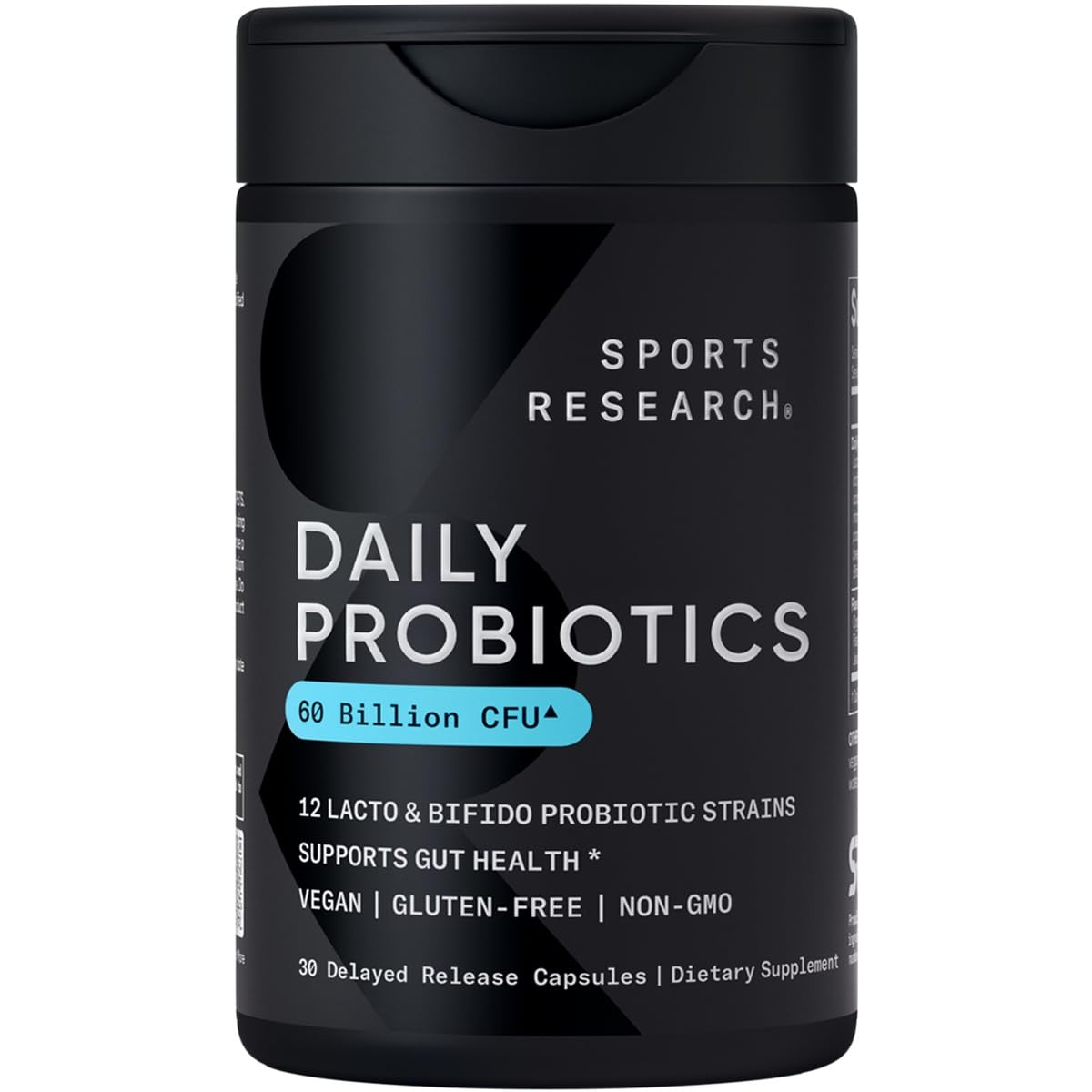 Sports Research Daily Probiotics bottle front view for gut support and daily wellness