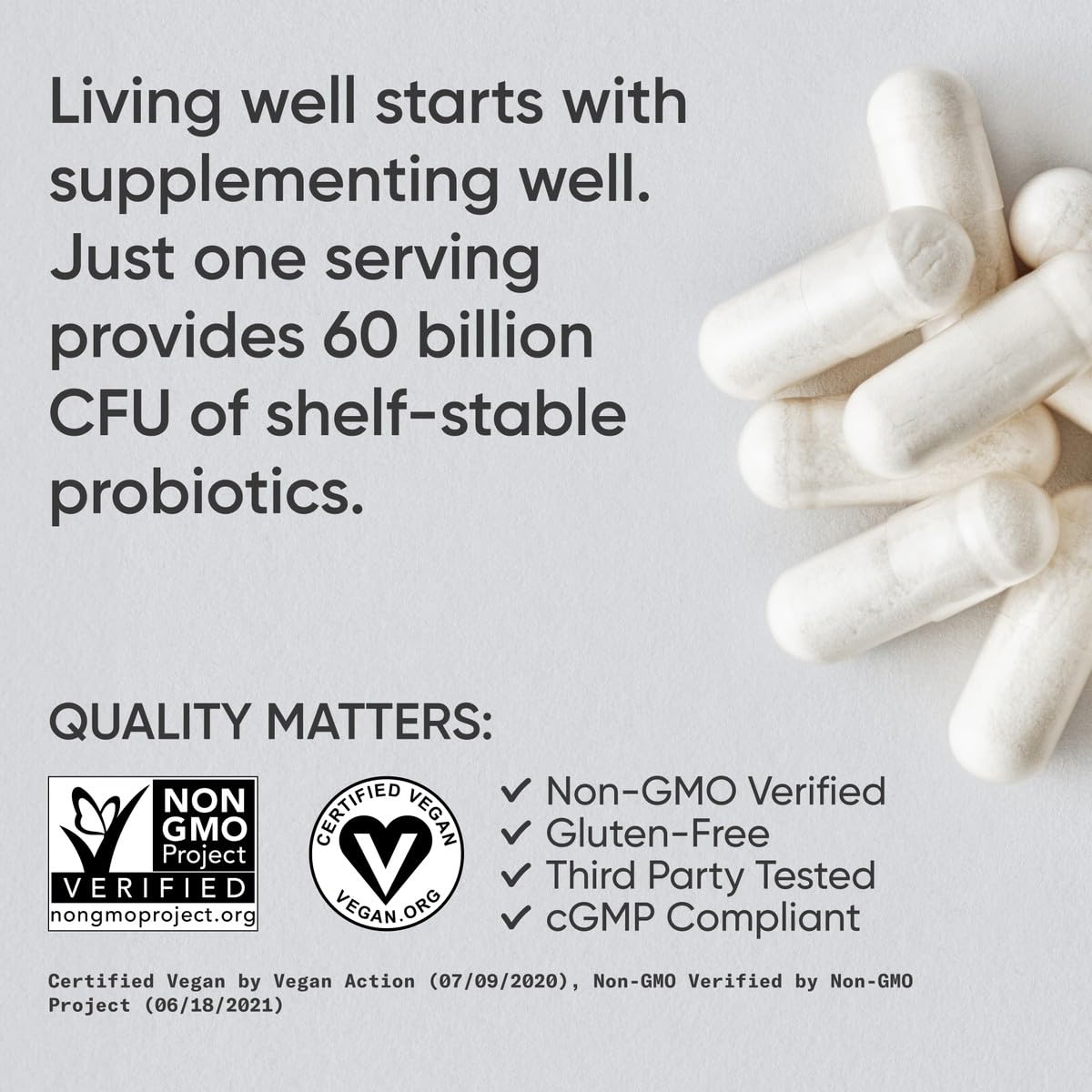 Sports Research Daily Probiotics ingredient panel highlighting 60B CFU and inulin