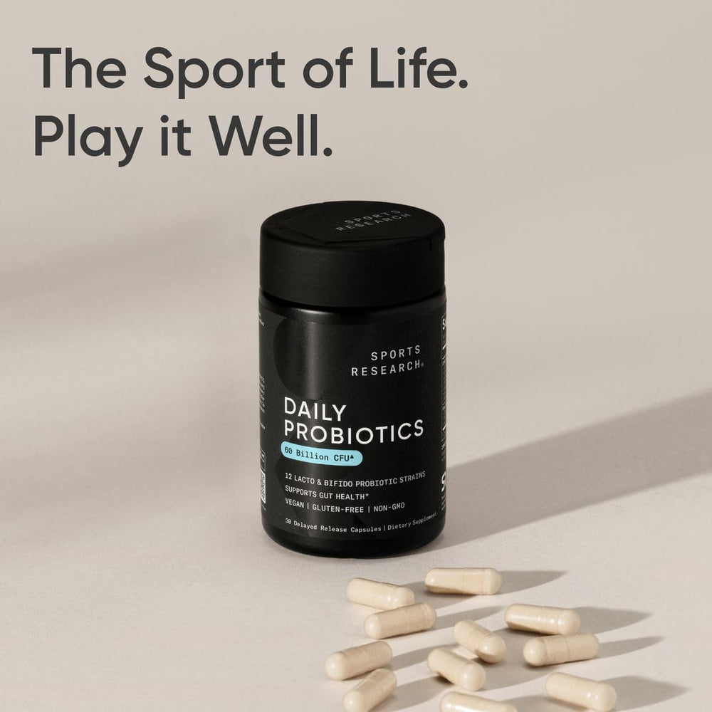 Sports Research Daily Probiotics packaging on a shelf