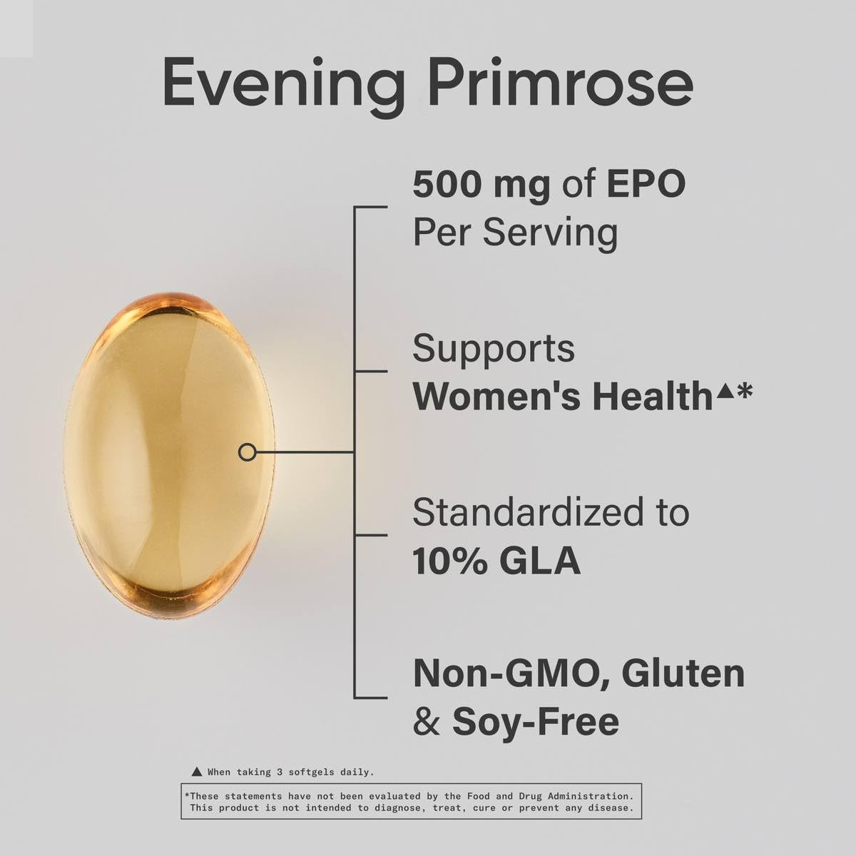 Sports Research Evening Primrose Oil 1300mg softgel bottle for easy dosage