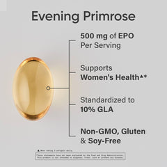 Sports Research Evening Primrose Oil 1300mg softgel bottle for easy dosage