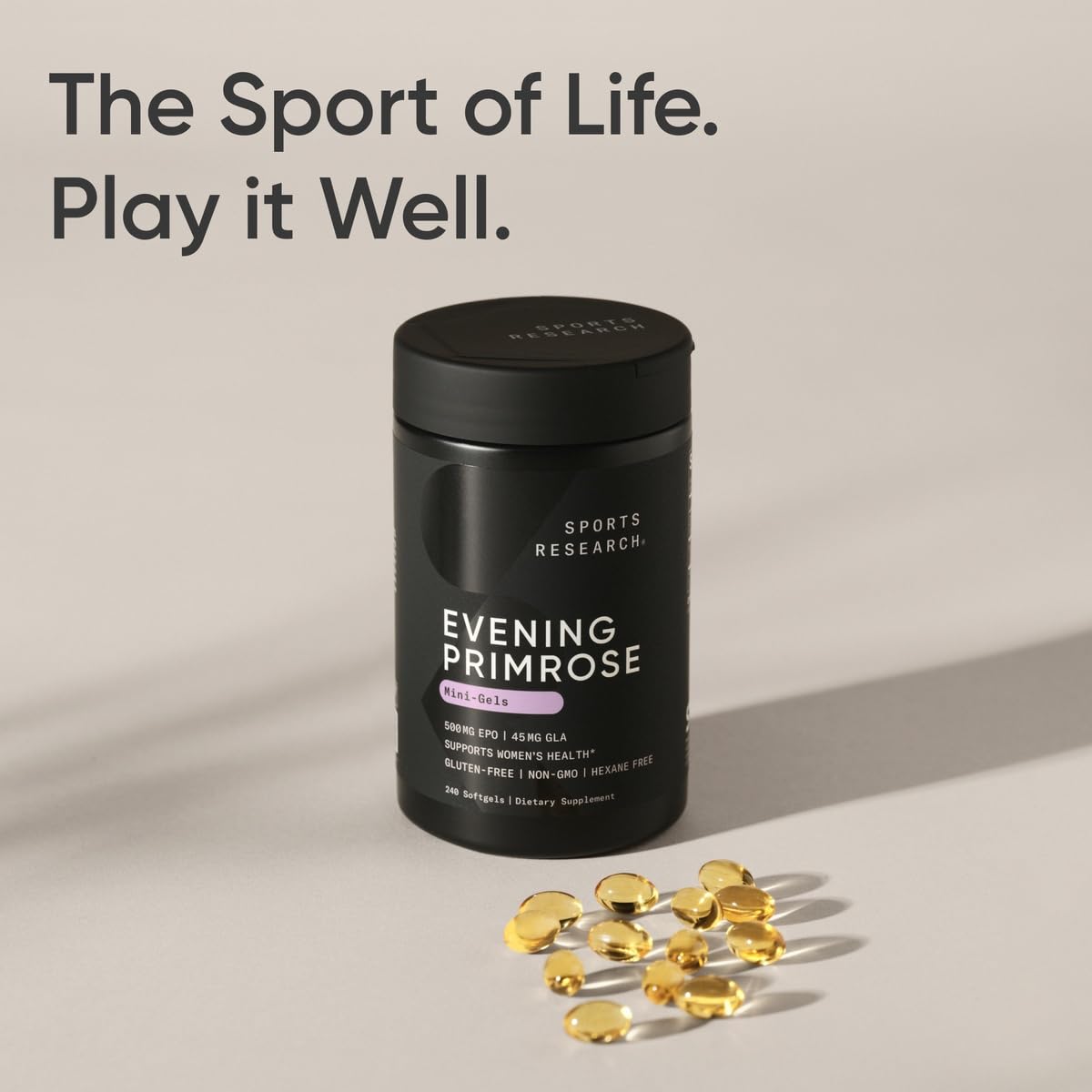 Sports Research Evening Primrose Oil manufactured in the USA in a cGMP facility