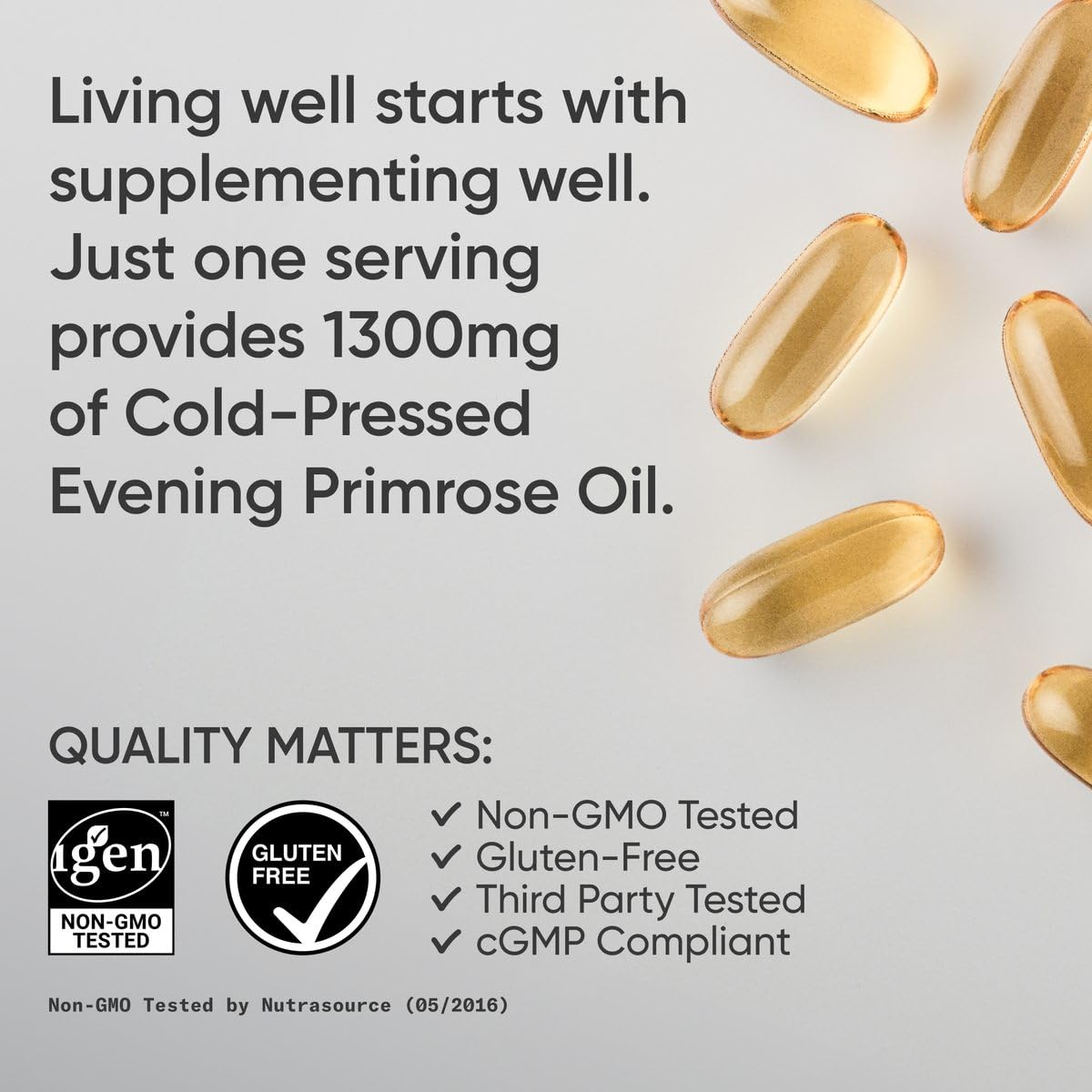 Packaging front view of Sports Research Evening Primrose with high potency cue.