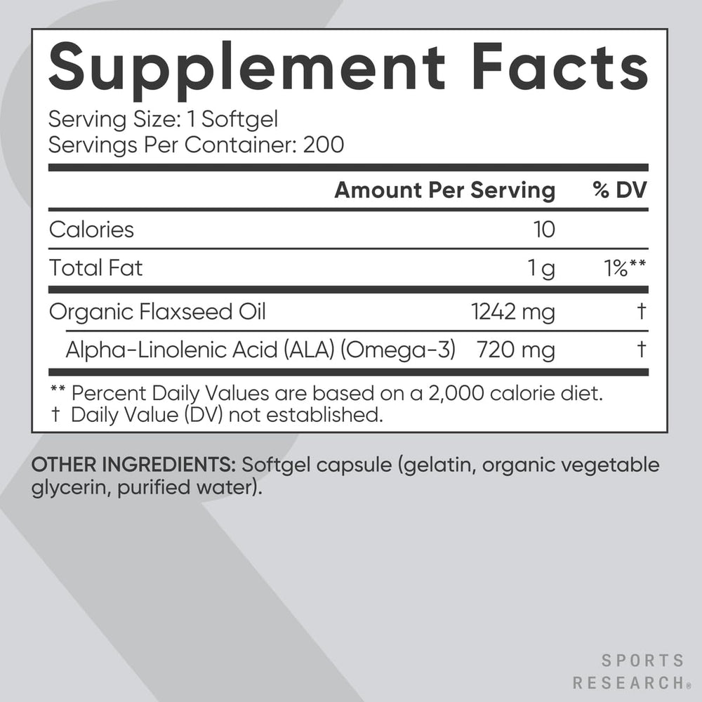 Sports Research bottle on kitchen counter signaling plant-based omega-3