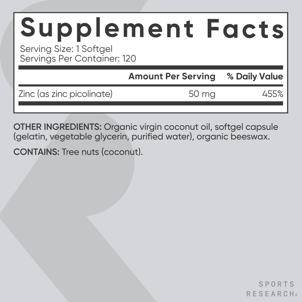 Sports Research gluten-free formulation packaging conveying allergen-friendly option