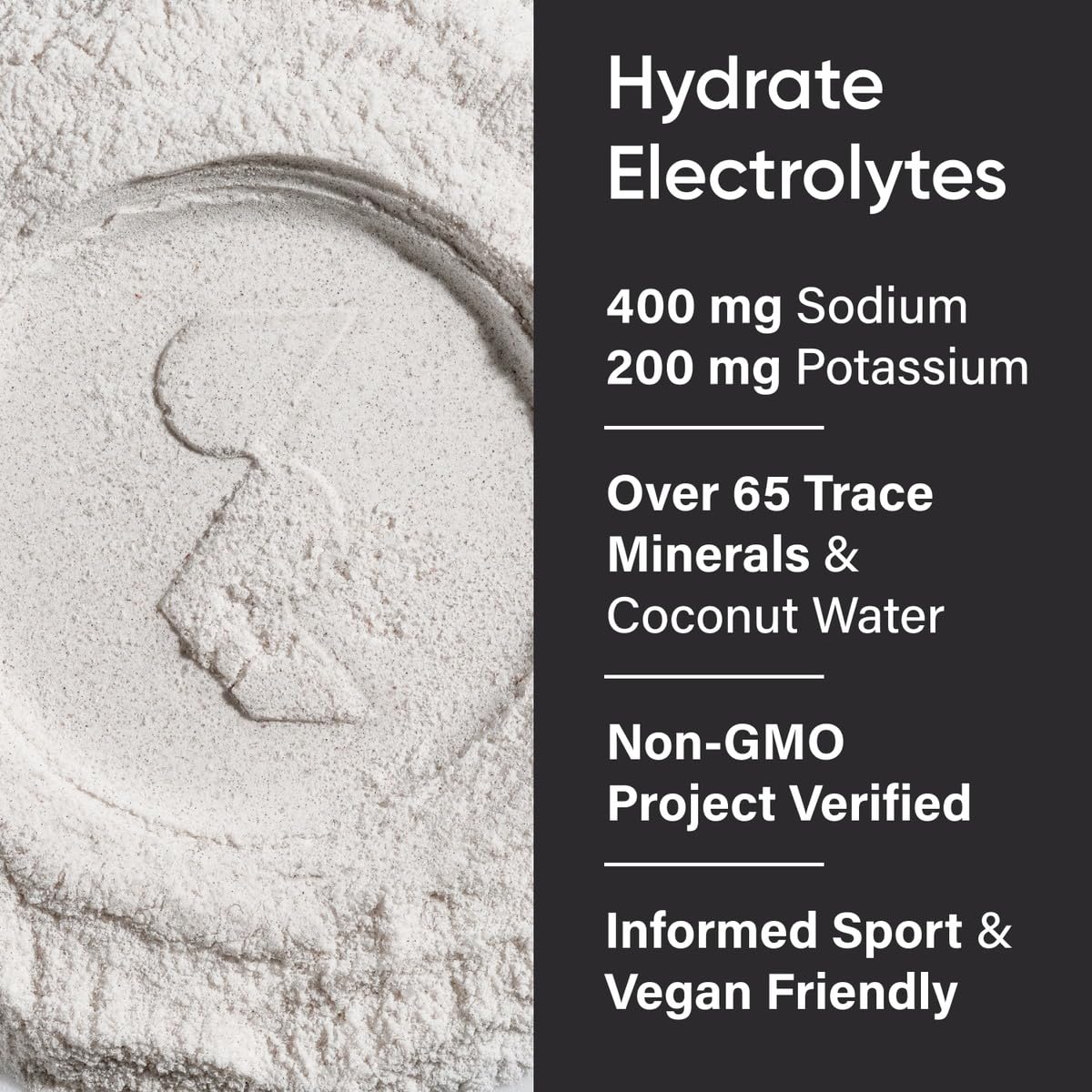 Pouring Hydrate powder into water for quick hydration.
