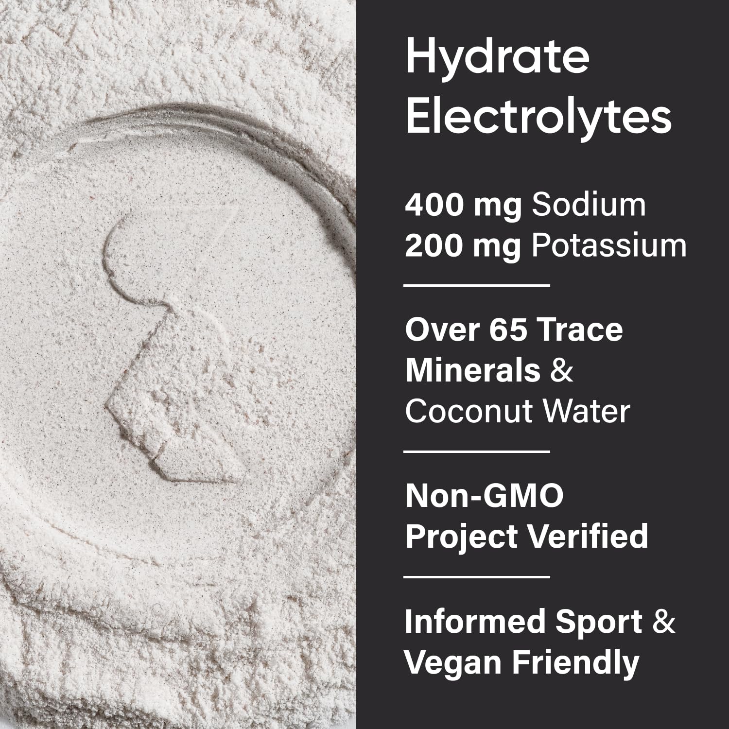 Sports Research Hydrate nutrition panel highlights electrolytes and vitamins.