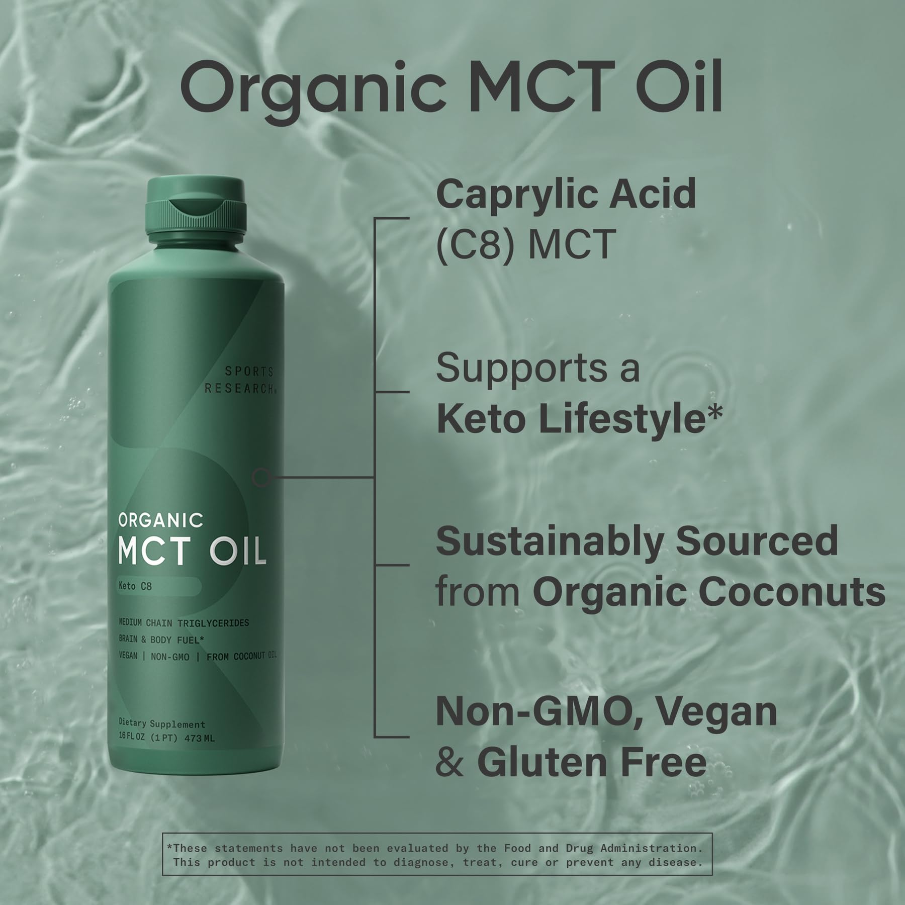 Sports Research Keto MCT Oil added to tea for quick mix