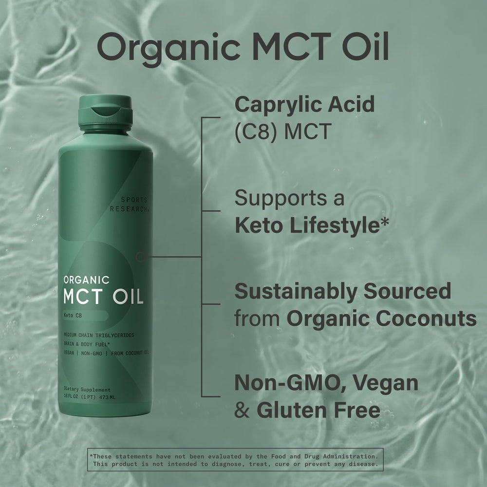Sports Research Keto MCT Oil added to tea for quick mix