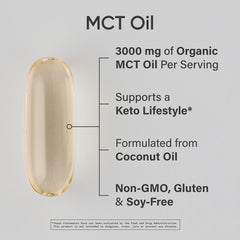 Sports Research Keto MCT softgels pour demonstrating easy daily dosing.