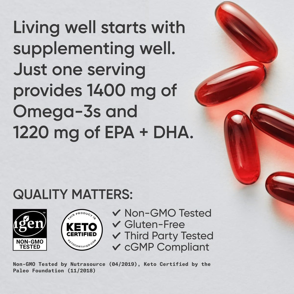 Sports Research Keto Omega ingredients icons, overview of omega-3 sources.