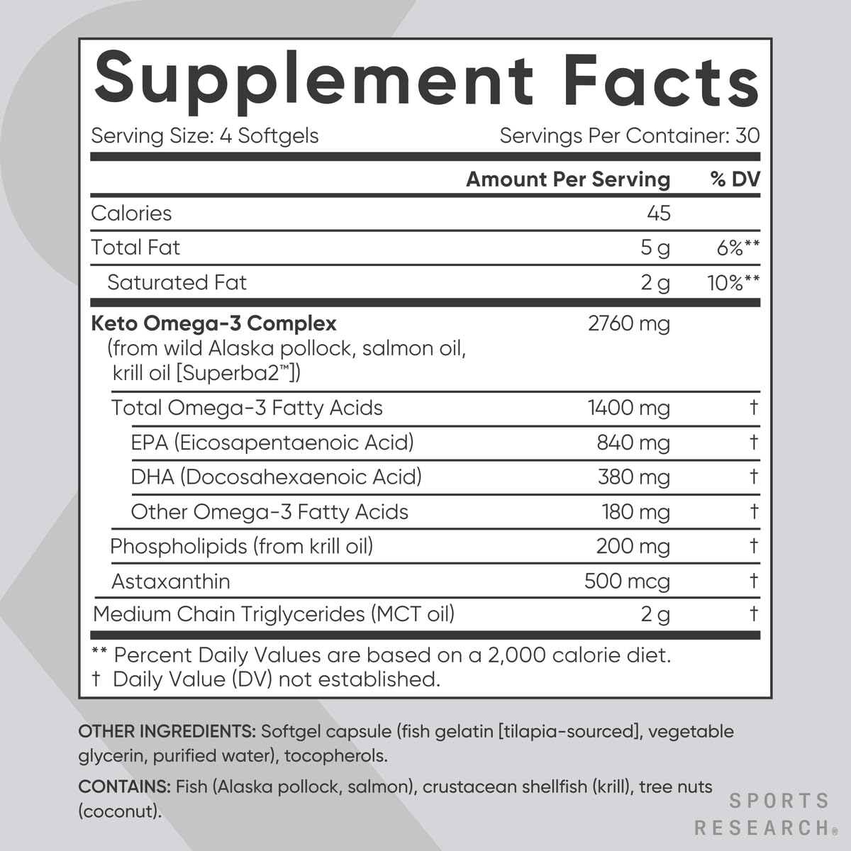Sports Research Keto Omega wild sockeye salmon image, wild-caught fish source.