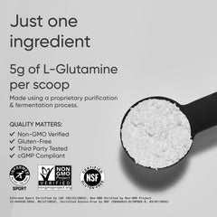 Sports Research L-Glutamine bottle pouring into a glass