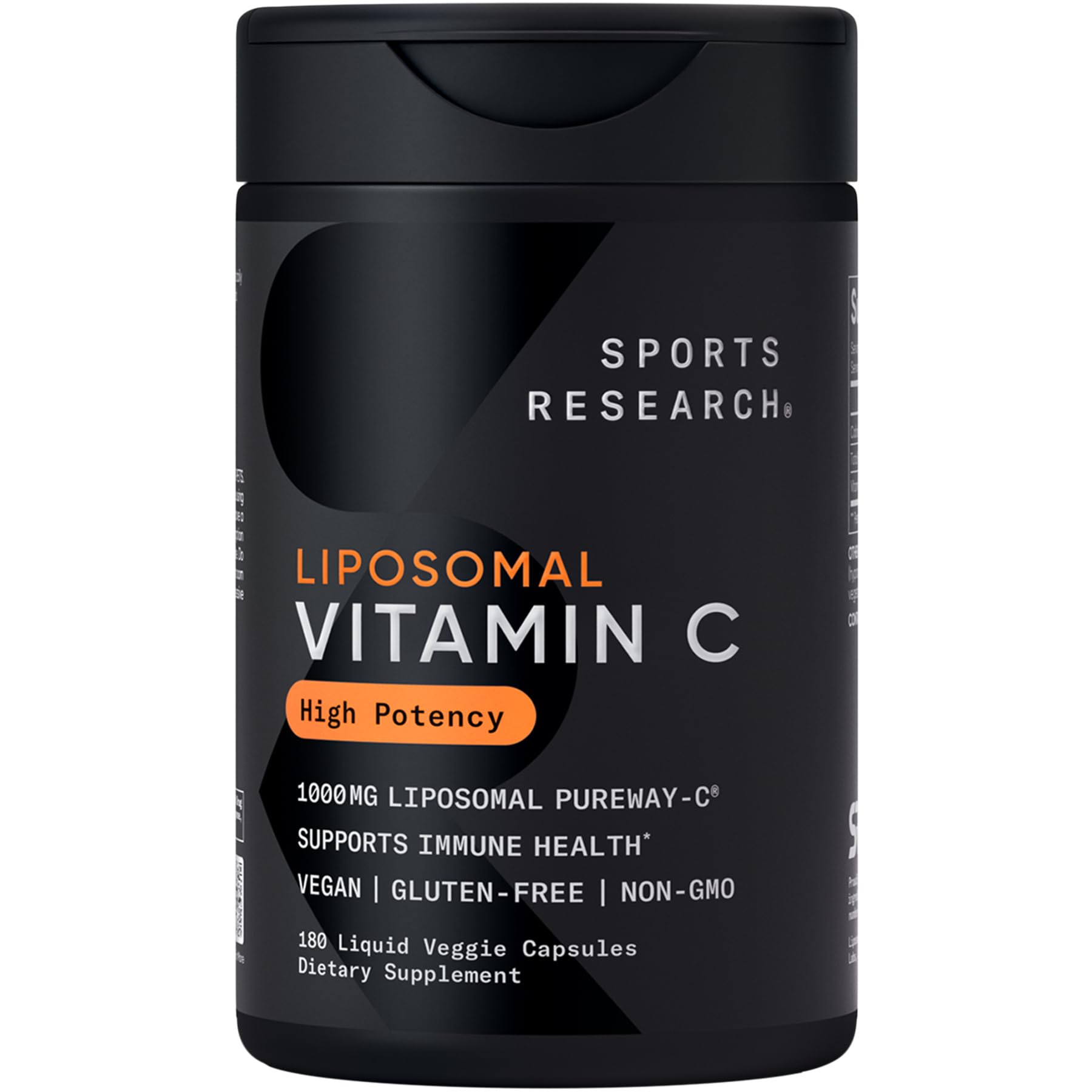 Sports Research liposomal vitamin C bottle ready for daily antioxidant support.