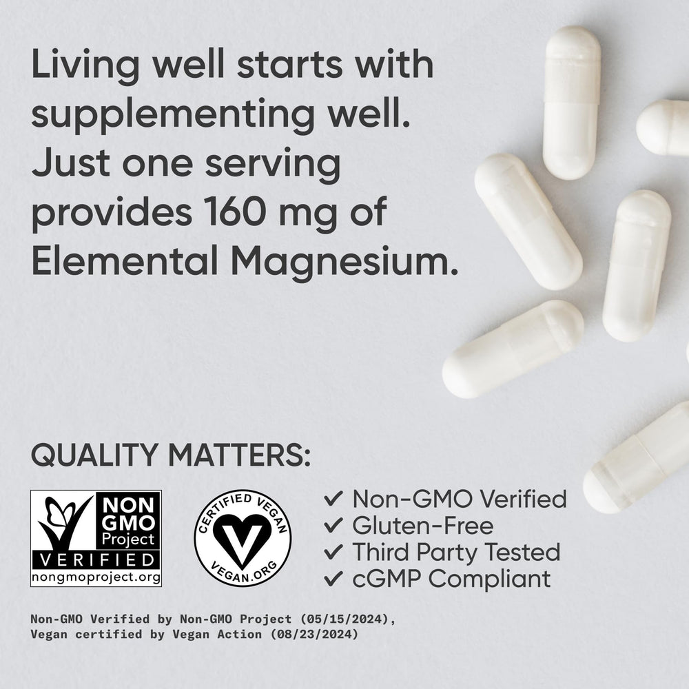 Sports Research Magnesium Glycinate softgel-form offers a convenient vegan option.