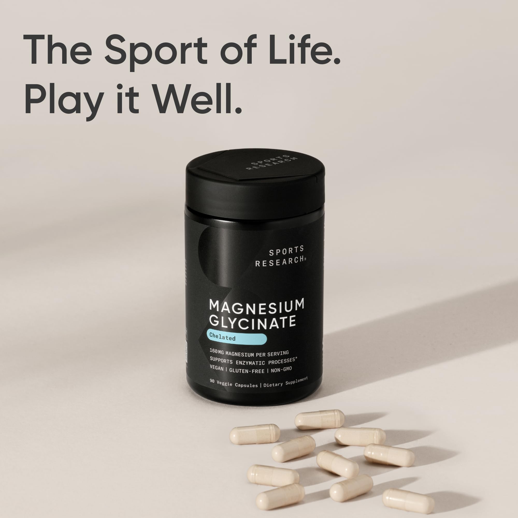 Sports Research Magnesium Glycinate made in USA on label