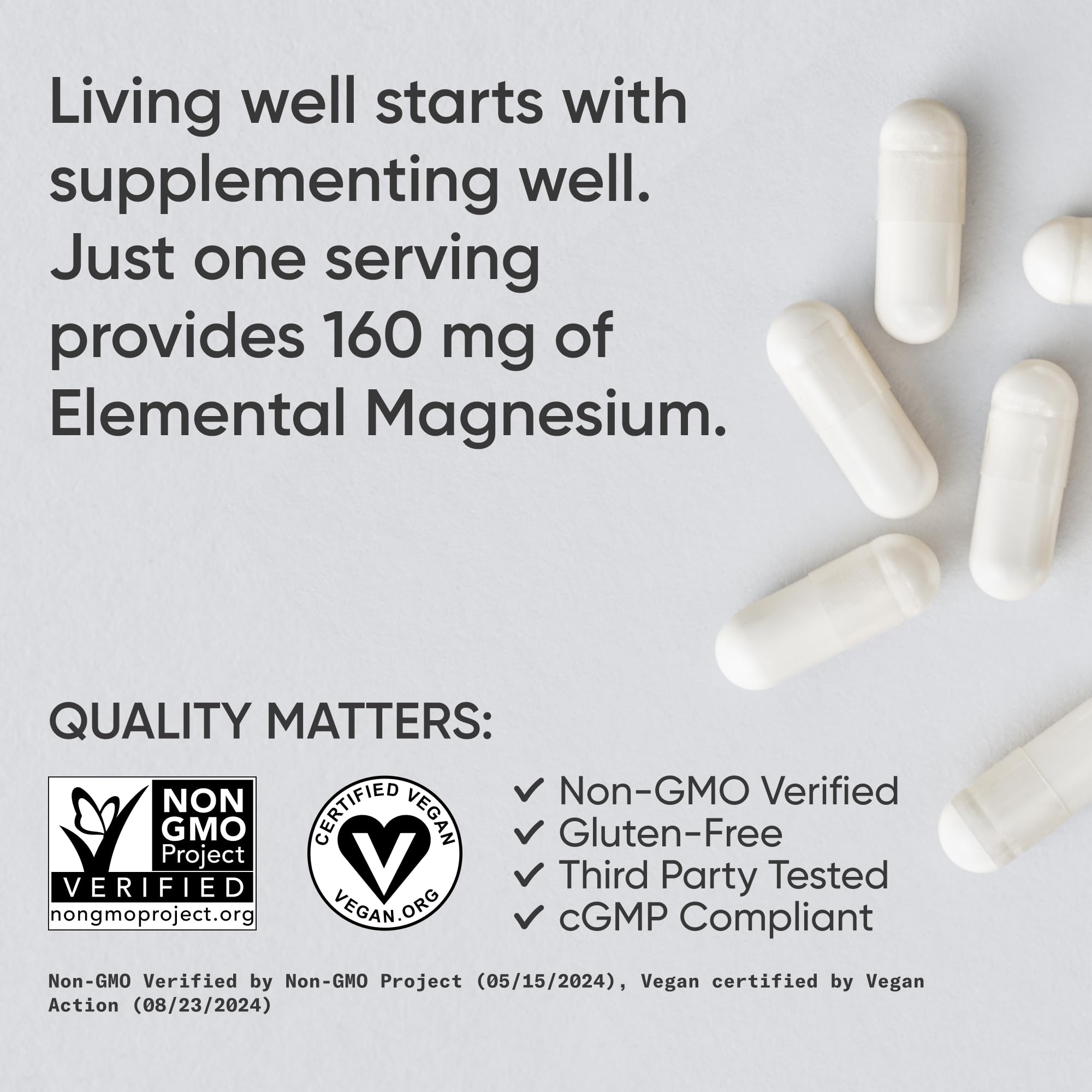 Sports Research Magnesium Glycinate vegan capsules highlighting chelated magnesium