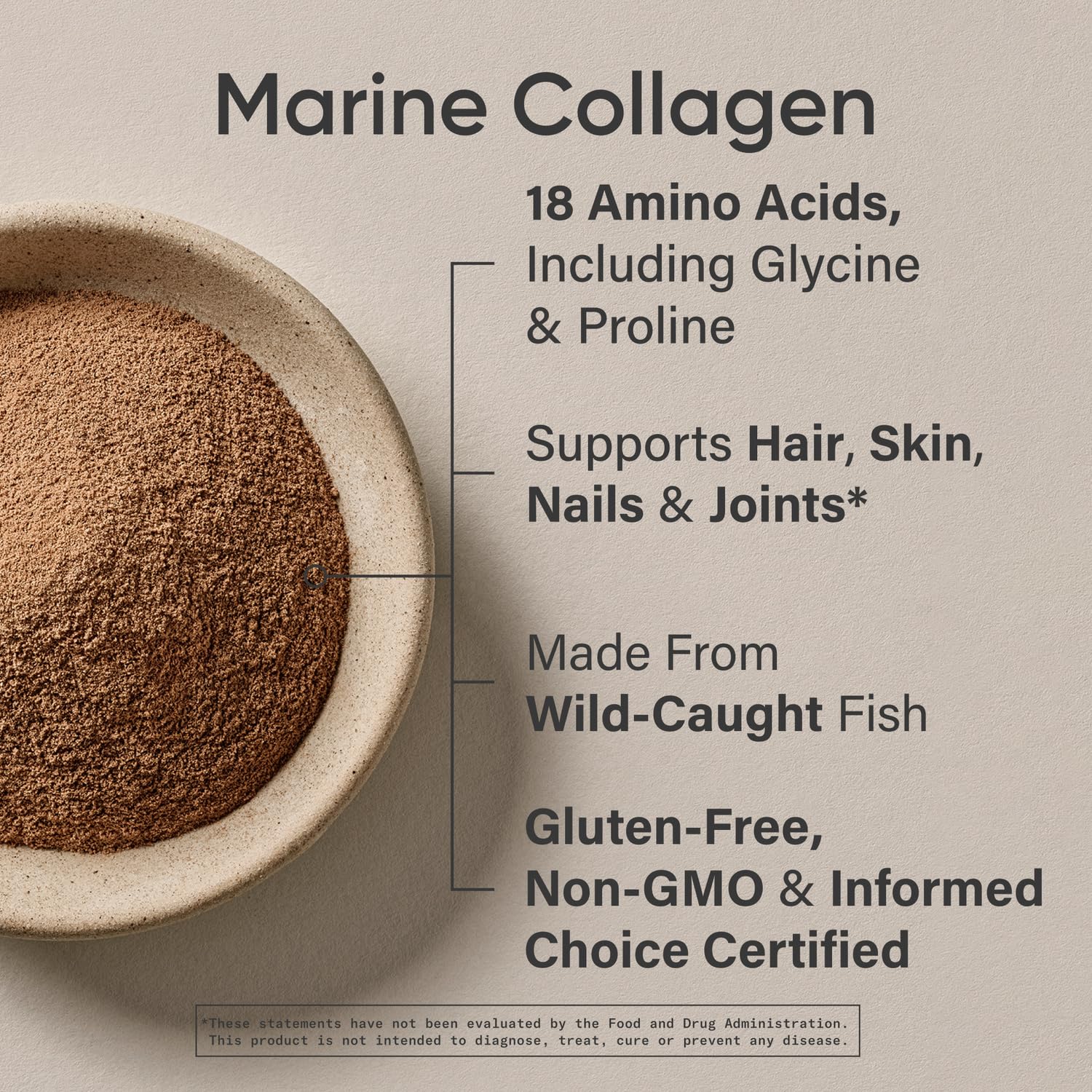 Glass of water with Sports Research Marine Collagen Peptides dissolved