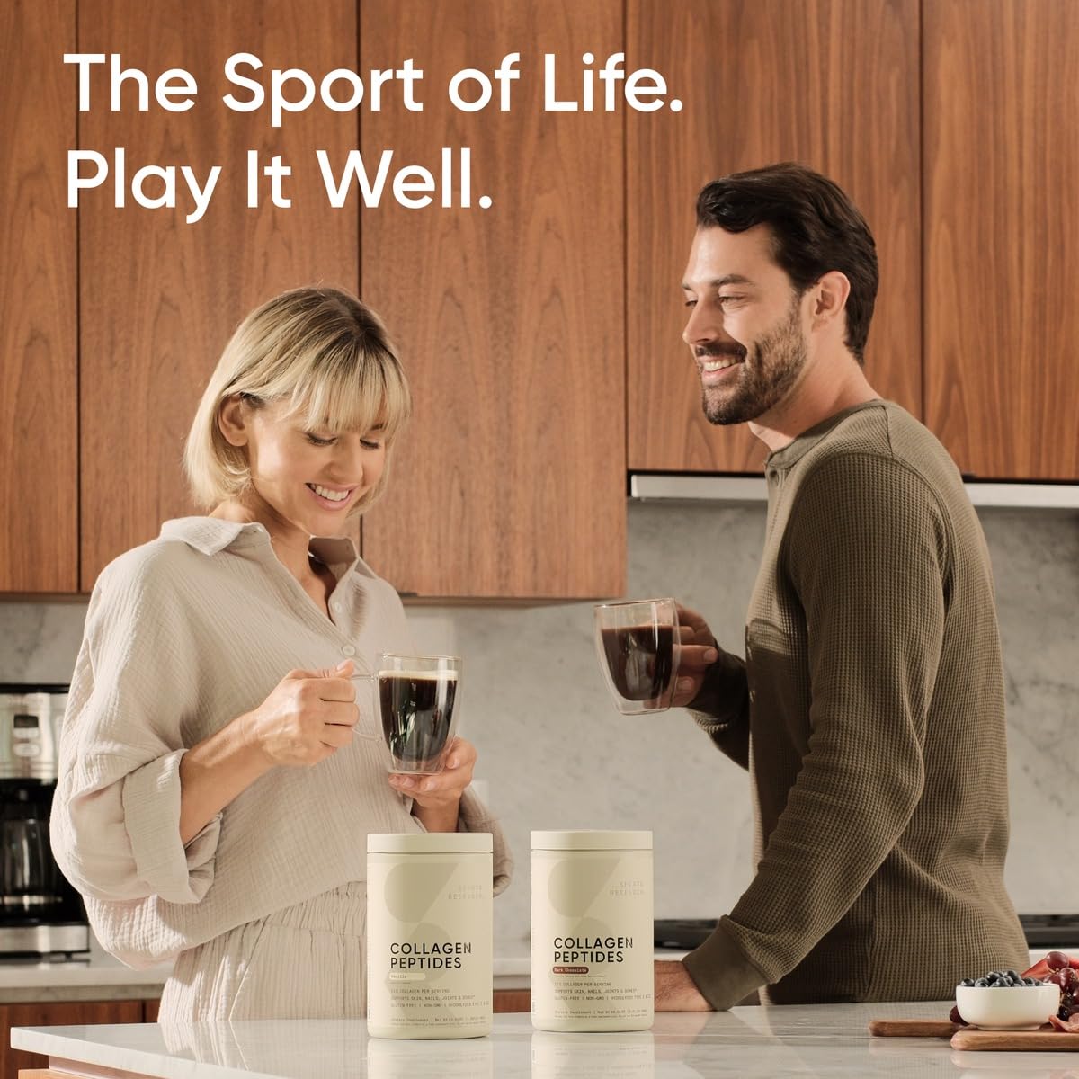 Sports Research multi collagen chocolate serving suggests daily intake for wellness