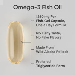 Sports Research label shows EPA and DHA amounts per capsule for possible heart and brain support