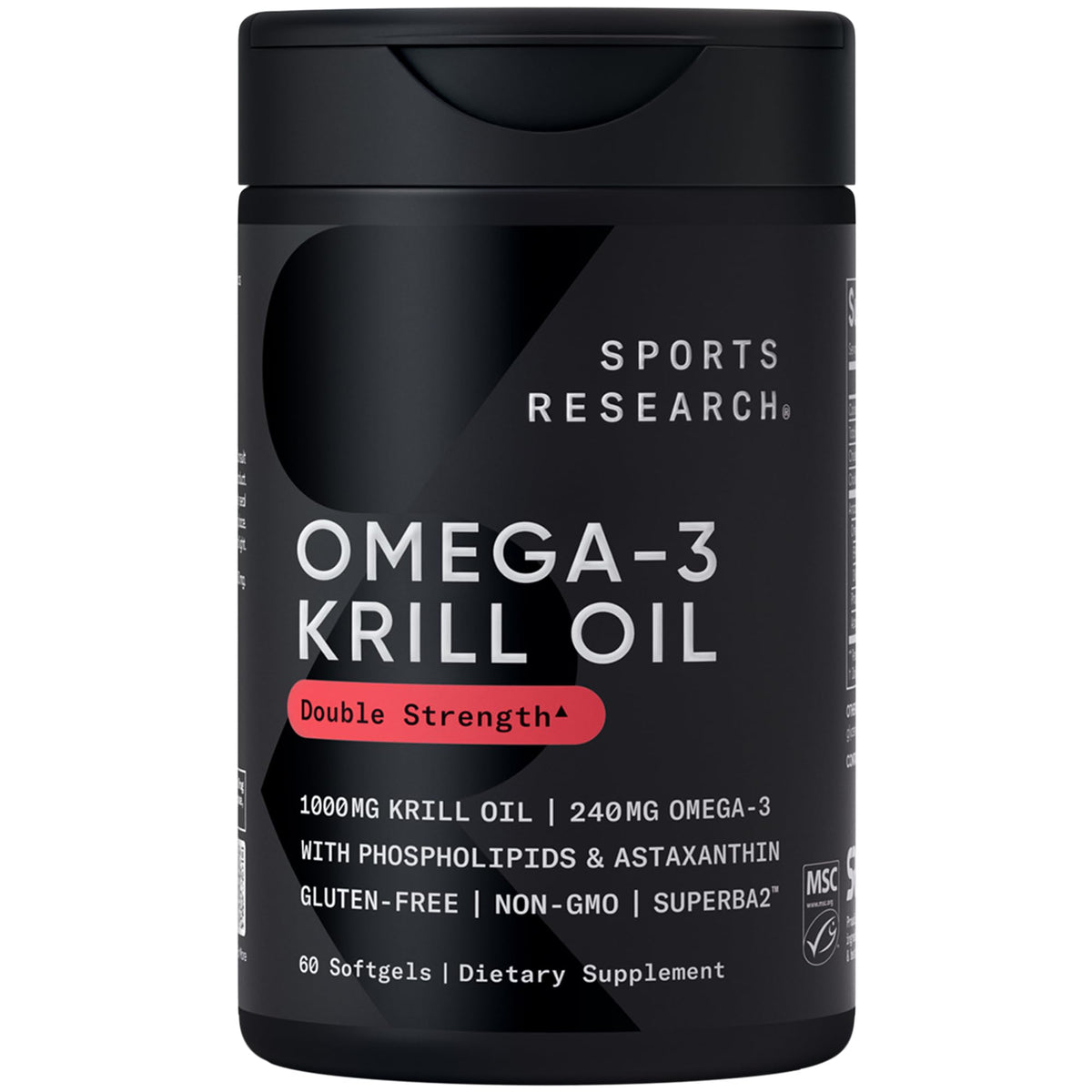 Sports Research Omega-3 Krill Oil bottle highlights high-quality omega-3 support.