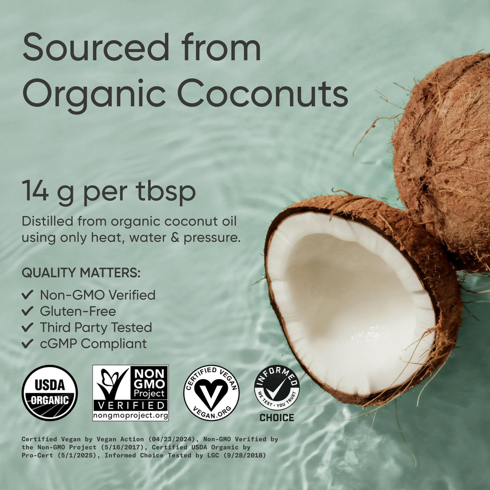 Sports Research Organic MCT Oil bottle label shows USDA Organic and non-GMO status