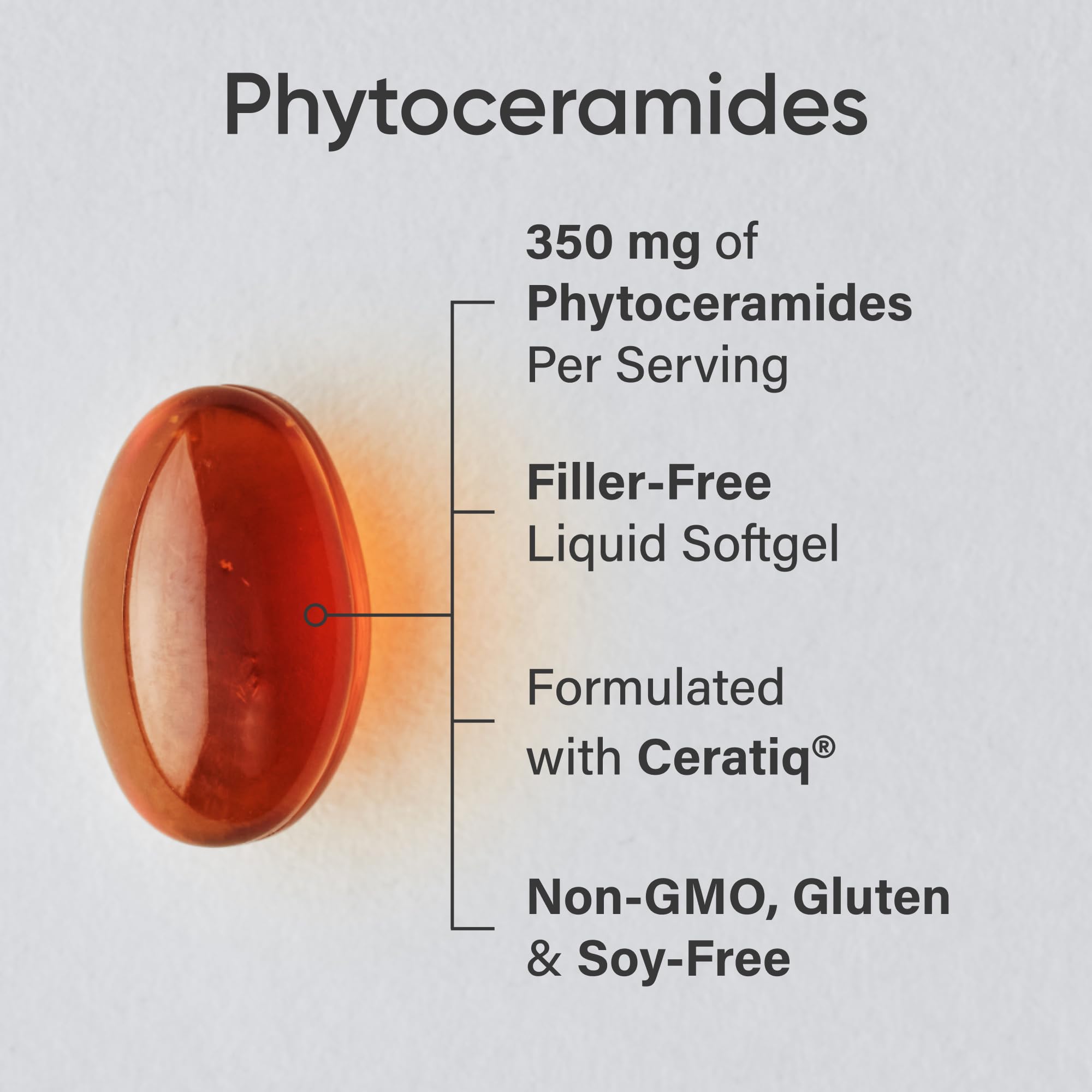 Sports Research Phytoceramides cápsulas en la mano para uso diario.